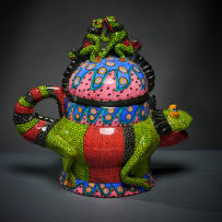 Ardmore Ceramic Studio; Chameleon lidded vessel