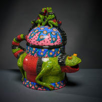 Ardmore Ceramic Studio; Chameleon lidded vessel