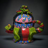 Ardmore Ceramic Studio; Chameleon lidded vessel