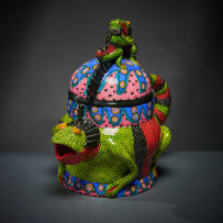 Ardmore Ceramic Studio; Chameleon lidded vessel