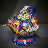 Ardmore Ceramic Studio; Blue rhino teapot