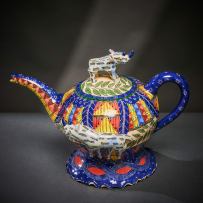 Ardmore Ceramic Studio; Blue rhino teapot