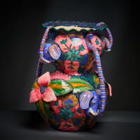 Ardmore Ceramic Studio; Elephant and flower vase