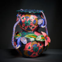 Ardmore Ceramic Studio; Elephant and flower vase