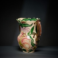 Ardmore Ceramic Studio; Crocodile and flower vase