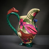 Ardmore Ceramic Studio; Purple zebra milk jug