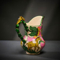 Ardmore Ceramic Studio; Yellow zebra milk jug