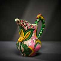 Ardmore Ceramic Studio; Yellow zebra milk jug