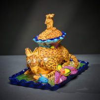 Ardmore Ceramic Studio; Mongoose lidded vessel