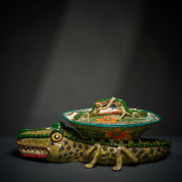 Ardmore Ceramic Studio; Crocodile lidded vessel