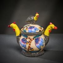 Ardmore Ceramic Studio; Guineafowl sugar bowl
