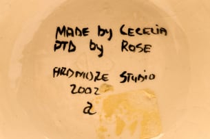 Ardmore Ceramic Studio; Stemmed milk jug with animal and flowers