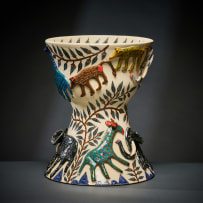 Ardmore Ceramic Studio; Animal bowl with flared base