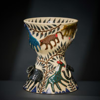 Ardmore Ceramic Studio; Animal bowl with flared base