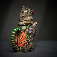 Ardmore Ceramic Studio; Zebra and flower teapot