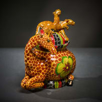 Ardmore Ceramic Studio; Giraffe and leopard sugar bowl