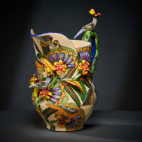 Ardmore Ceramic Studio; Birds and jackal jug