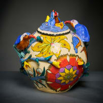 Ardmore Ceramic Studio; King fisher lidded vessel