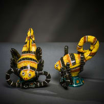 Ardmore Ceramic Studio; Pair of scorpion salt and pepper shakers