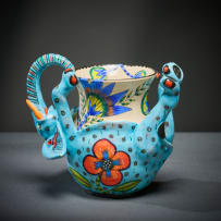 Ardmore Ceramic Studio; Blue elephant vase