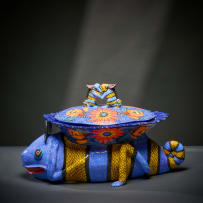 Ardmore Ceramic Studio; Chameleon lidded vessel
