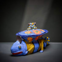 Ardmore Ceramic Studio; Chameleon lidded vessel