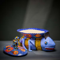 Ardmore Ceramic Studio; Chameleon lidded vessel