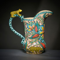 Ardmore Ceramic Studio; Leopard and flower jug