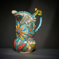 Ardmore Ceramic Studio; Leopard and flower jug