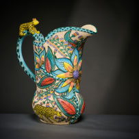 Ardmore Ceramic Studio; Leopard and flower jug