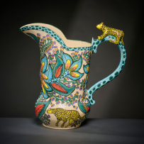 Ardmore Ceramic Studio; Leopard and flower jug
