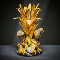 Ardmore Ceramic Studio; Francolin and chicks vase