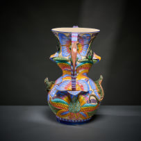 Ardmore Ceramic Studio; Lizard and cricket vase