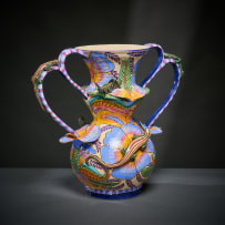 Ardmore Ceramic Studio; Lizard and cricket vase