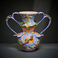 Ardmore Ceramic Studio; Lizard and cricket vase