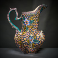Ardmore Ceramic Studio; Flower and animal jug