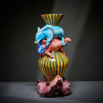 Ardmore Ceramic Studio; Yellow patterned animal vase