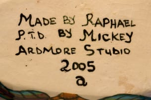 Ardmore Ceramic Studio; Blue elephant and monkey teapot