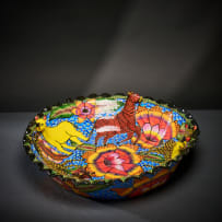 Ardmore Ceramic Studio; Giraffe, rhino and zebra bowl