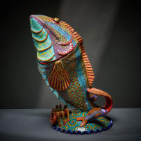 Ardmore Ceramic Studio; Fish and crab lidded vessel