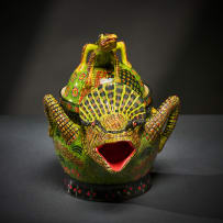 Ardmore Ceramic Studio; Chameleon lidded vessel
