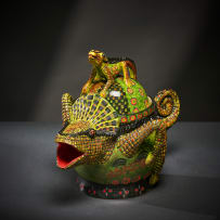 Ardmore Ceramic Studio; Chameleon lidded vessel