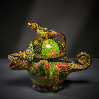 Ardmore Ceramic Studio; Chameleon lidded vessel