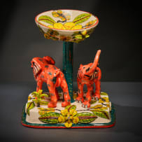 Ardmore Ceramic Studio; Stemmed orange elephant bowl