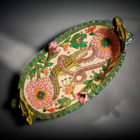 Ardmore Ceramic Studio; Crocodile, serpent and flower platter