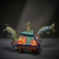 Ardmore Ceramic Studio; Fish and flower teapot
