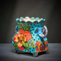 Ardmore Ceramic Studio; Elephant vase with flowers