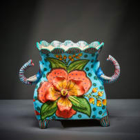 Ardmore Ceramic Studio; Elephant vase with flowers