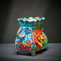 Ardmore Ceramic Studio; Elephant vase with flowers