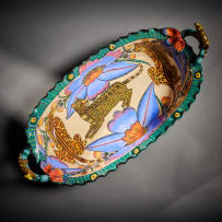 Ardmore Ceramic Studio; Leopard and flower platter